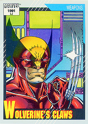 Marvel Universe 1991 - 138 - Wolverine's Claws Vintage Trading Card Singles Impel   