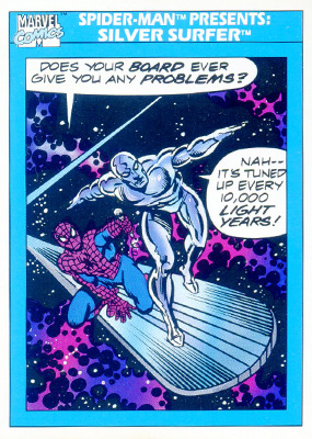 Marvel Universe 1990 - 153 - Spider-Man Presents - Silver Surfer Vintage Trading Card Singles Impel   