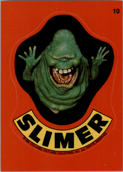 Fright Flicks 1988 - Sticker - 10 - Slimer Vintage Trading Card Singles Topps   