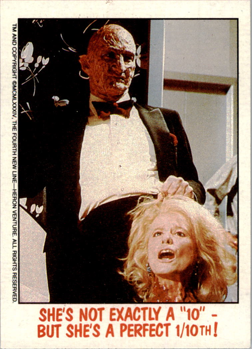 Fright Flicks 1988 - 25 - Nightmare on Elm Street III - She's Not Exactly a "10" - But She's a Perfect 1/10th! Vintage Trading Card Singles Topps