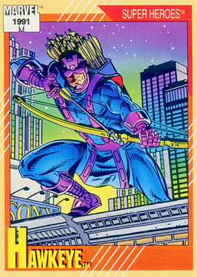 Marvel Universe 1991 - 020 - Hawkeye Vintage Trading Card Singles Impel   