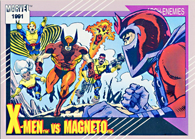 Marvel Universe 1991 - 125 - X-Men vs. Magneto Vintage Trading Card Singles Impel   