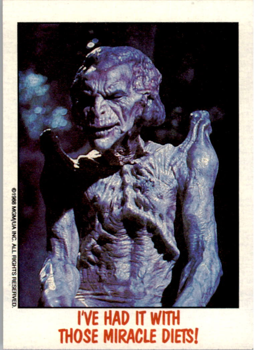 Fright Flicks 1988 - 72 - Vengeance - The Demon - I've Had It with Those Miracle Diets! Vintage Trading Card Singles Topps