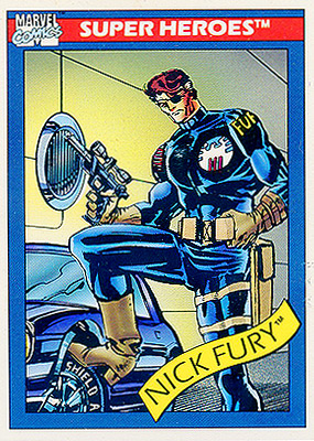 Marvel Universe 1990 - 005 - Nick Fury Vintage Trading Card Singles Impel   