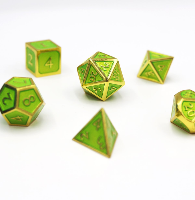 Foam Brain Dice - Gold Embossed Jade RPG Set Accessories Foam Brain   