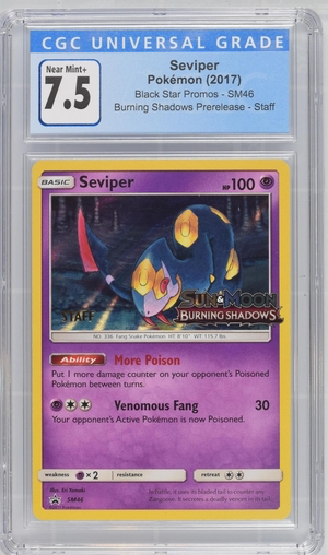 Pokemon - Seviper - Burning Shadows 2020 Prerelease Staff Promo - CGC Heroic Goods and Games Pokemon - Seviper - Burning Shadows 2020 Prerelease Staff Promo - CGC Heroic Goods and Games
