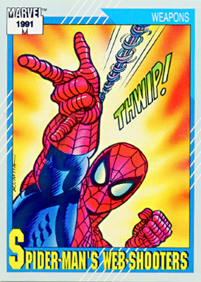 Marvel Universe 1991 - 131 - Spider-Man's Web-Shooters Vintage Trading Card Singles Impel