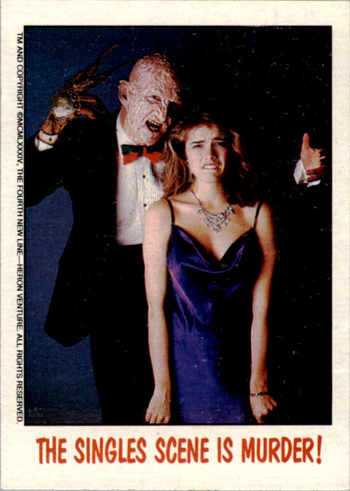 Fright Flicks 1988 - 27 - Nightmare on Elm Street III - The Singles Scene is Murder! Vintage Trading Card Singles Topps