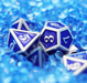 Foam Brain Dice - Silver Embossed Sapphire RPG Set Accessories Foam Brain   