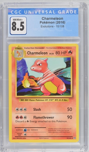 Pokemon - Charmeleon - Evolutions - CGC 8.5 Vintage Trading Card Singles Pokemon   