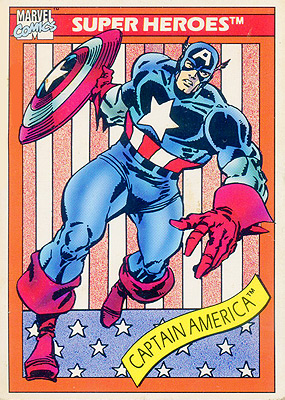 Marvel Universe 1990 - 001 - Captain America Vintage Trading Card Singles Impel   
