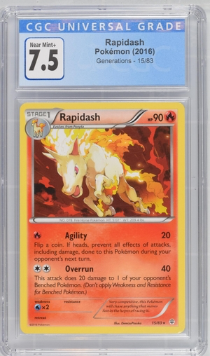 Pokemon - Rapidash - Evolutions 2016 - CGC 7.5 Vintage Trading Card Singles Pokemon   