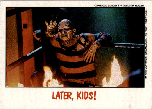 Fright Flicks 1988 - 85 - Nightmare on Elm Street II - Later, Kids! Vintage Trading Card Singles Topps