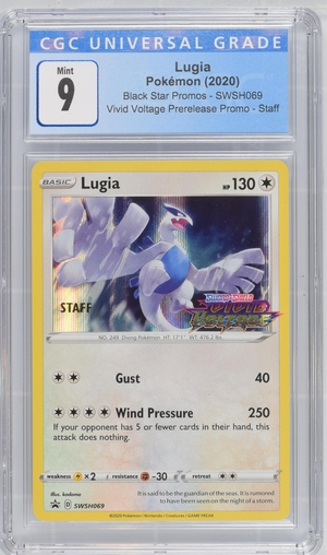 graded lugia card Pokemon - Lugia - Vivid Voltage 2020 Prerelease Staff Promo