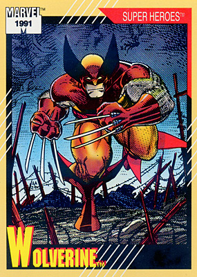 Marvel Universe 1991 - 050 - Wolverine Vintage Trading Card Singles Impel   
