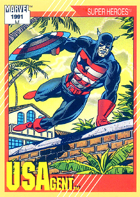 Marvel Universe 1991 - 035 - USAgent Vintage Trading Card Singles Impel   
