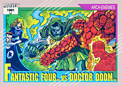 Marvel Universe 1991 - 124 - Fantastic Four vs. Doctor Doom Vintage Trading Card Singles Impel   