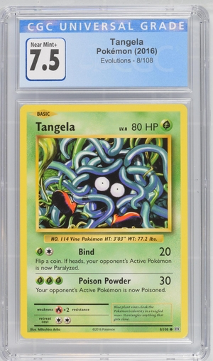 Pokemon - Tangela - Evolutions 2016 Reverse Holo - CGC 7.5 Vintage Trading Card Singles Pokemon   
