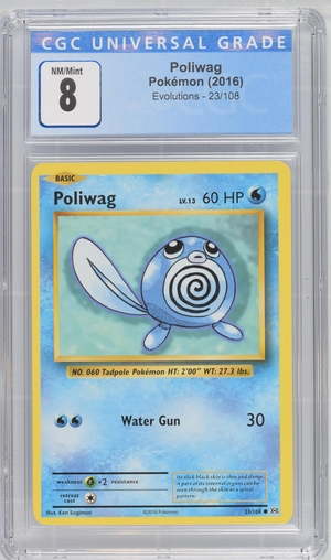 Pokemon - Poliwag - Evolutions 2016 - CGC 8.0 Heroic Goods and Games Pokemon - Poliwag - Evolutions 2016 - CGC 8.0 Heroic Goods and Games
