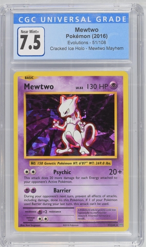 Pokemon - Mewtwo - Evolutions 2016 Cracked Ice Holo Mewtwo Mayhem