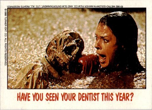 Fright Flicks 1988 - 80 - Poltergeist - Have You Seen Your Dentist This Year? Vintage Trading Card Singles Topps   
