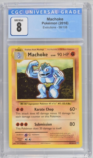 Pokemon - Machoke - Evolutions 2016 - CGC 8.0 Vintage Trading Card Singles Pokemon   