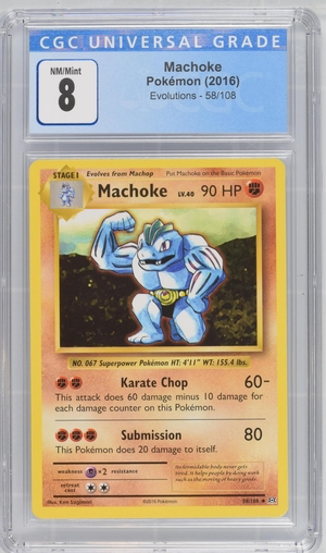 Pokemon - Machoke - Evolutions 2016 - CGC 8.0 Heroic Goods and Games Pokemon - Machoke - Evolutions 2016 - CGC 8.0 Heroic Goods and Games