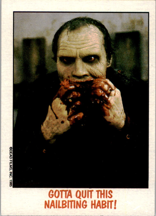 Fright Flicks 1988 - 03 - Day of the Dead - Gotta Quit This Nailbiting Habit! Vintage Trading Card Singles Topps