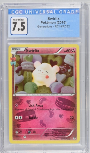 Pokemon - Swirlix - Generations 2016 - CGC 7.5 Vintage Trading Card Singles Pokemon   