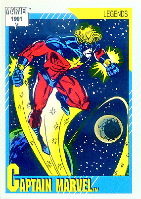 Marvel Universe 1991 - 139 - Captain Marvel Vintage Trading Card Singles Impel   