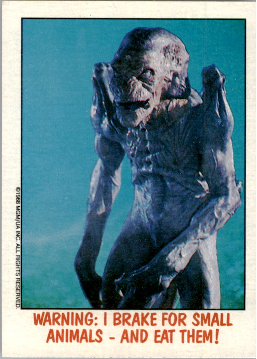 Fright Flicks 1988 - 28 - Pumpkinhead - Warning: I Brake for Small Animals - And Eat Them! Vintage Trading Card Singles Topps   