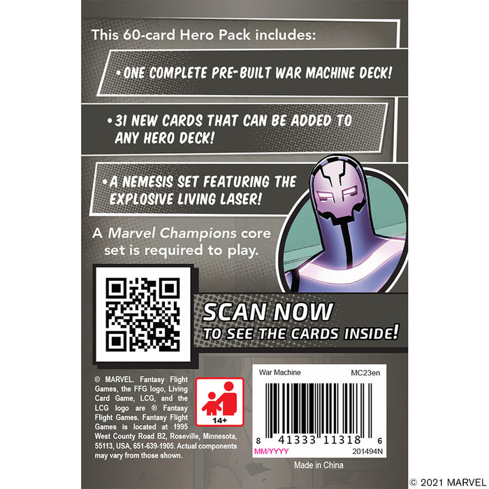 Marvel Champions LCG: War Machine Hero Pack Board Games ASMODEE NORTH AMERICA   