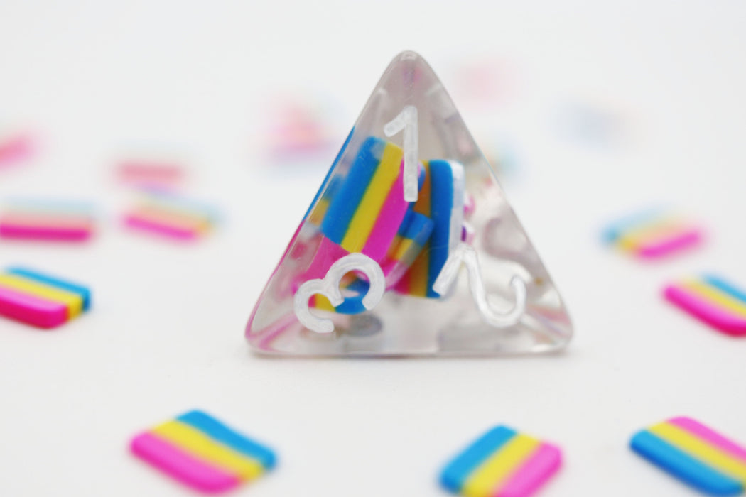 Pansexual Flag RPG Dice Set Accessories Foam Brain   