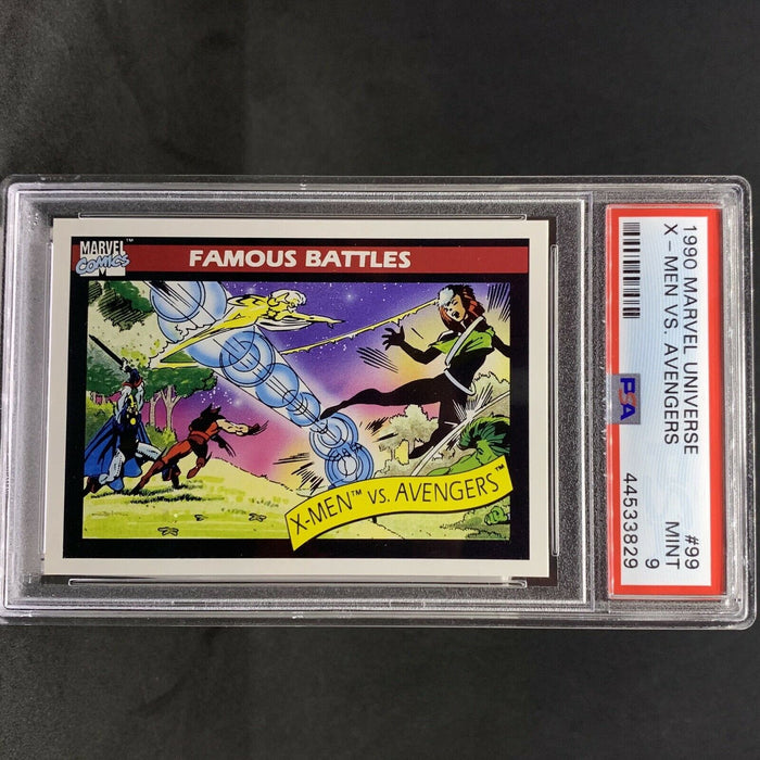 Marvel Universe 1990 - 099 - X-Men vs Avengers - PSA 9 Vintage Trading Card Singles Impel