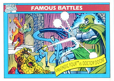 Marvel Universe 1990 - 090 - Fantastic Four vs. Doctor Doom Vintage Trading Card Singles Impel   