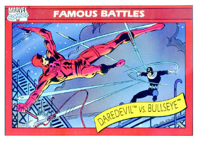 Marvel Universe 1990 - 094 - Daredevil vs. Bullseye Vintage Trading Card Singles Impel   