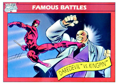 Marvel Universe 1990 - 095 - Daredevil vs. Kingpin Vintage Trading Card Singles Impel   