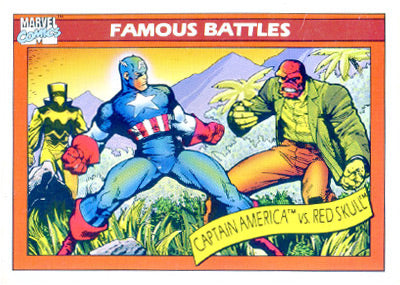 Marvel Universe 1990 - 097 - Captain America vs. Red Skull Vintage Trading Card Singles Impel   
