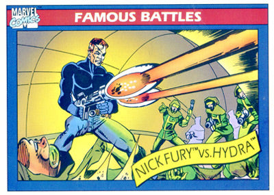 Marvel Universe 1990 - 107 - Nick Fury vs. Hydra Vintage Trading Card Singles Impel   