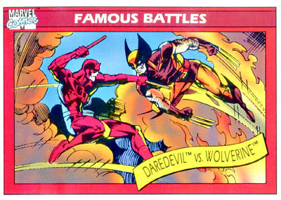 Marvel Universe 1990 - 109 - Daredevil vs. Wolverine Vintage Trading Card Singles Impel   