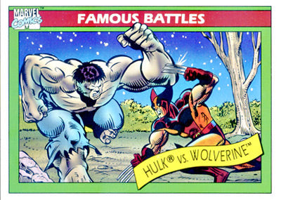 Marvel Universe 1990 - 113 - Hulk vs. Wolverine Vintage Trading Card Singles Impel   