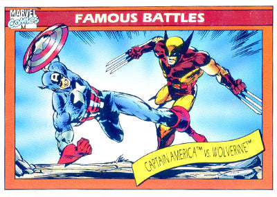 Marvel Universe 1990 - 115 - Captain America vs. Wolverine Vintage Trading Card Singles Impel   