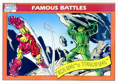 Marvel Universe 1990 - 121 - Iron Man vs. Titanium Man Vintage Trading Card Singles Impel   