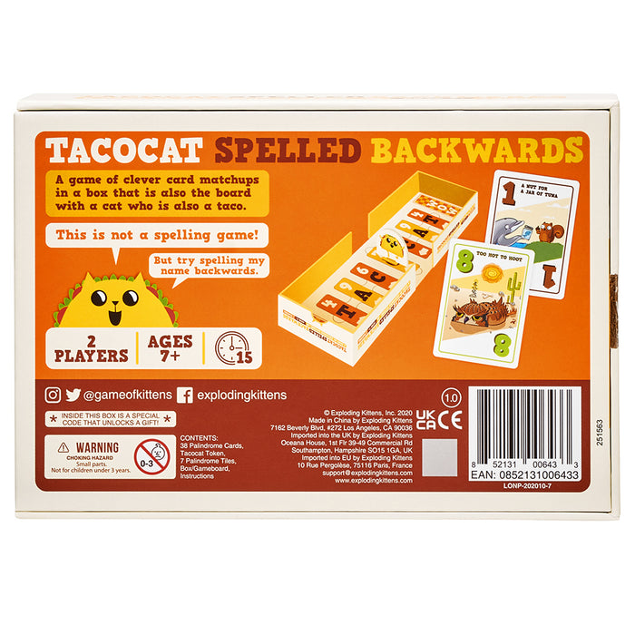 Tacocat Spelled Backwards Board Games EXPLODING KITTENS, INC.   